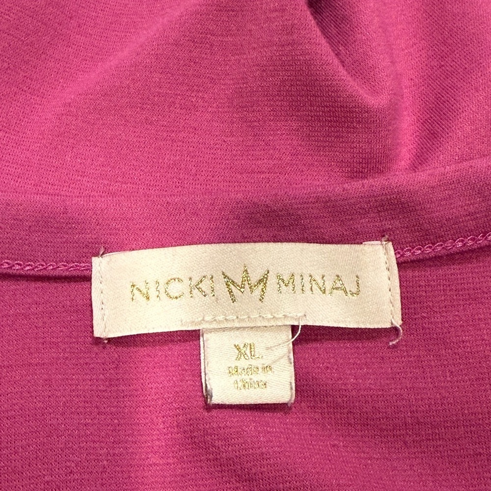 Nicki Minaj Red Peplum Blouse with 3/4 Sleeves - Picture 3 of 3